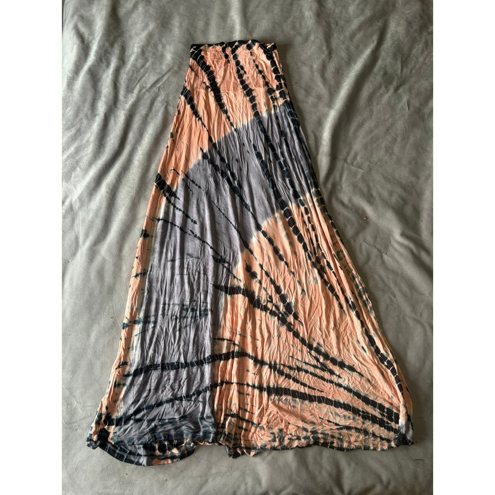 Popular Basics Tie Dye Maxi Skirt Peach Grey Black Boho Small